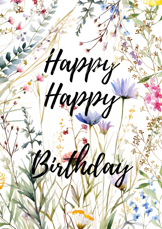 Sustainable postcard happy happy birthday