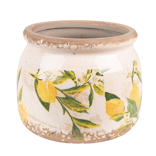 Bloempot Geel, Keramiek Ø 12x9 cm