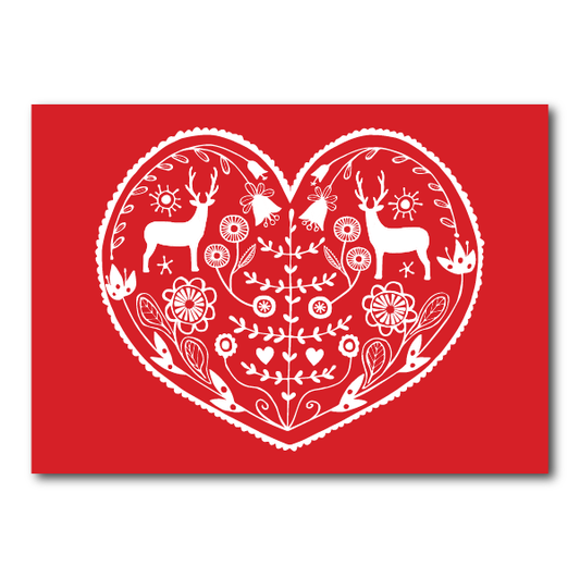 Heart with deer | Card