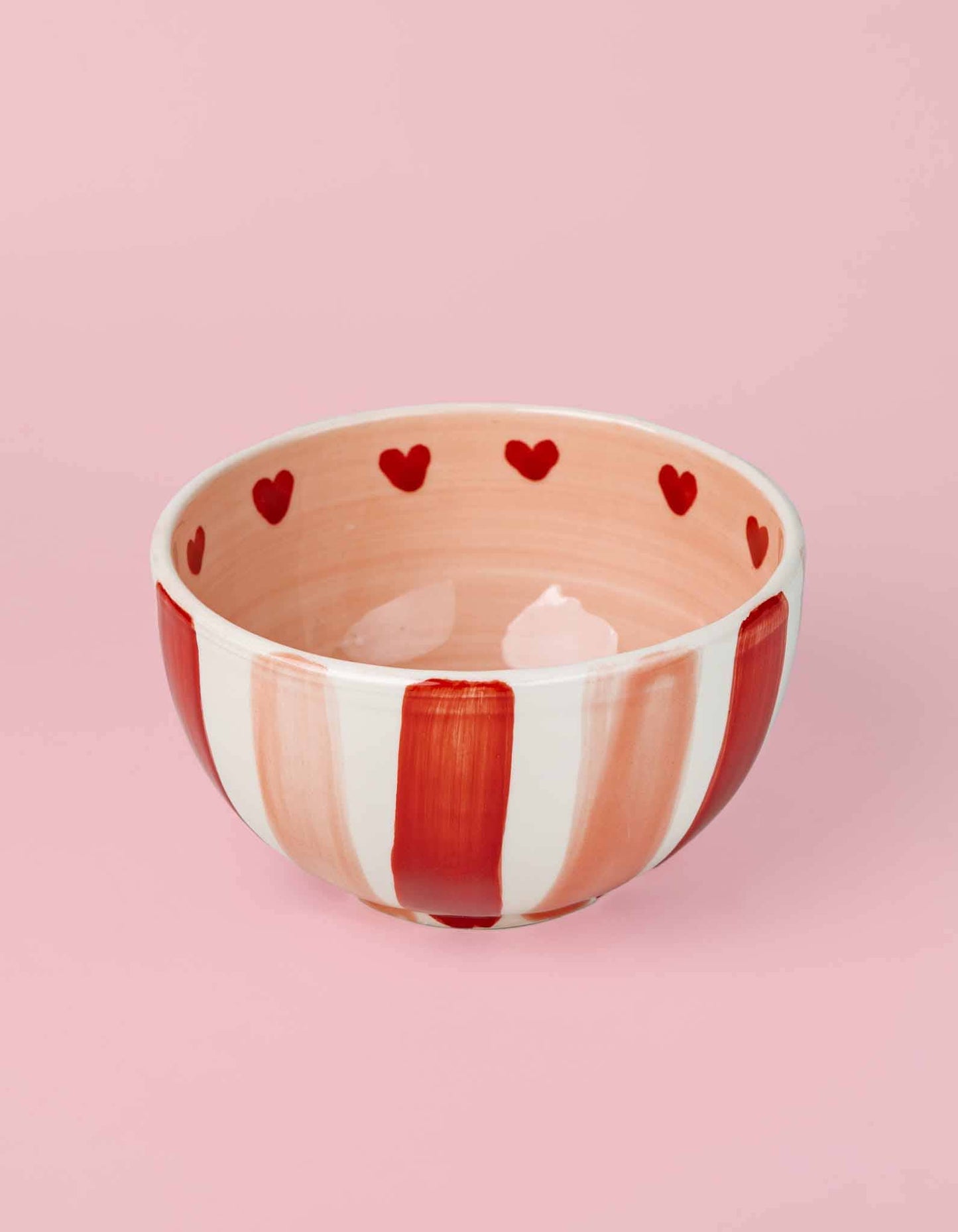 Striped Ceramic Bowl – Hand-Painted - Sweetheart