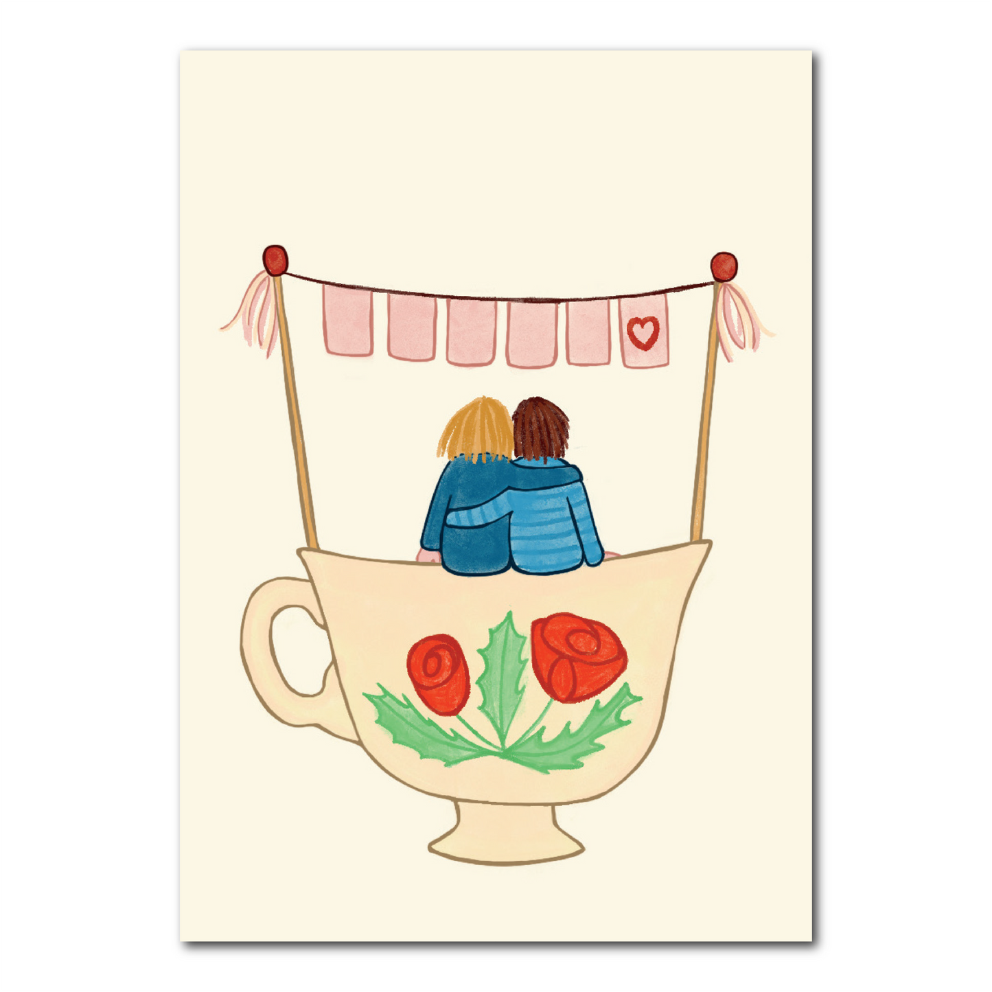 Cozy tea party | Double card with envelope