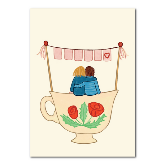 Cozy tea party | Double card with envelope