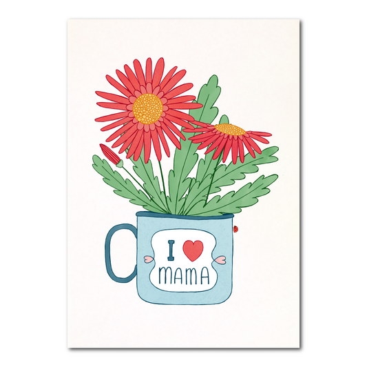 I-heart-mom | Card with flowers
