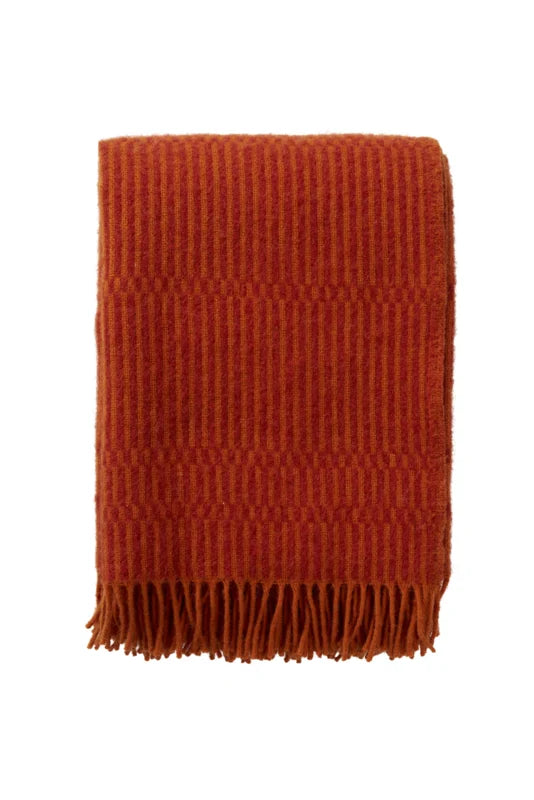 Boho - plaid 100% lamswol Orange Red