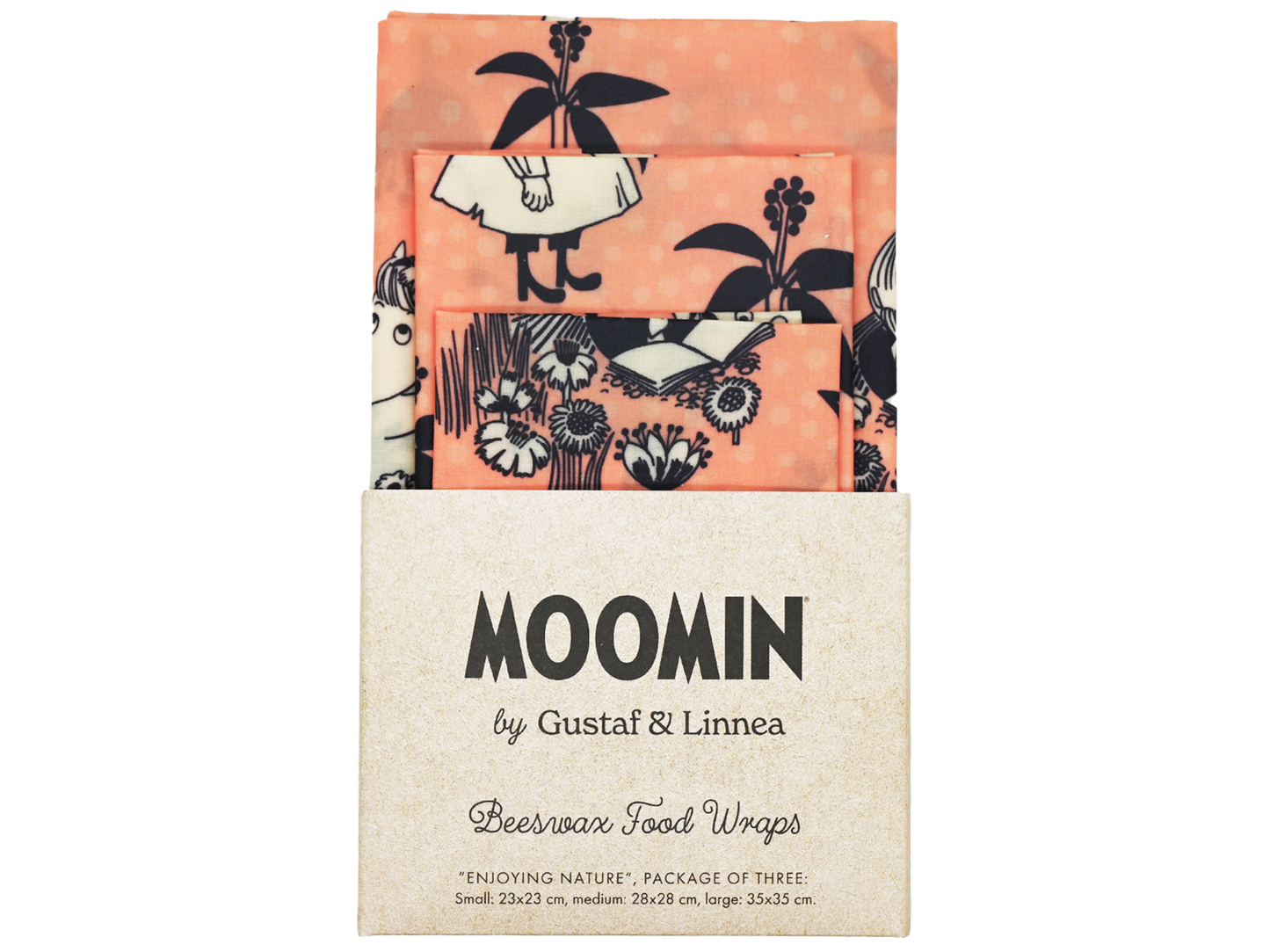 Moomin by G&L - Beeswax cloth “Enjoying nature” Three-pack