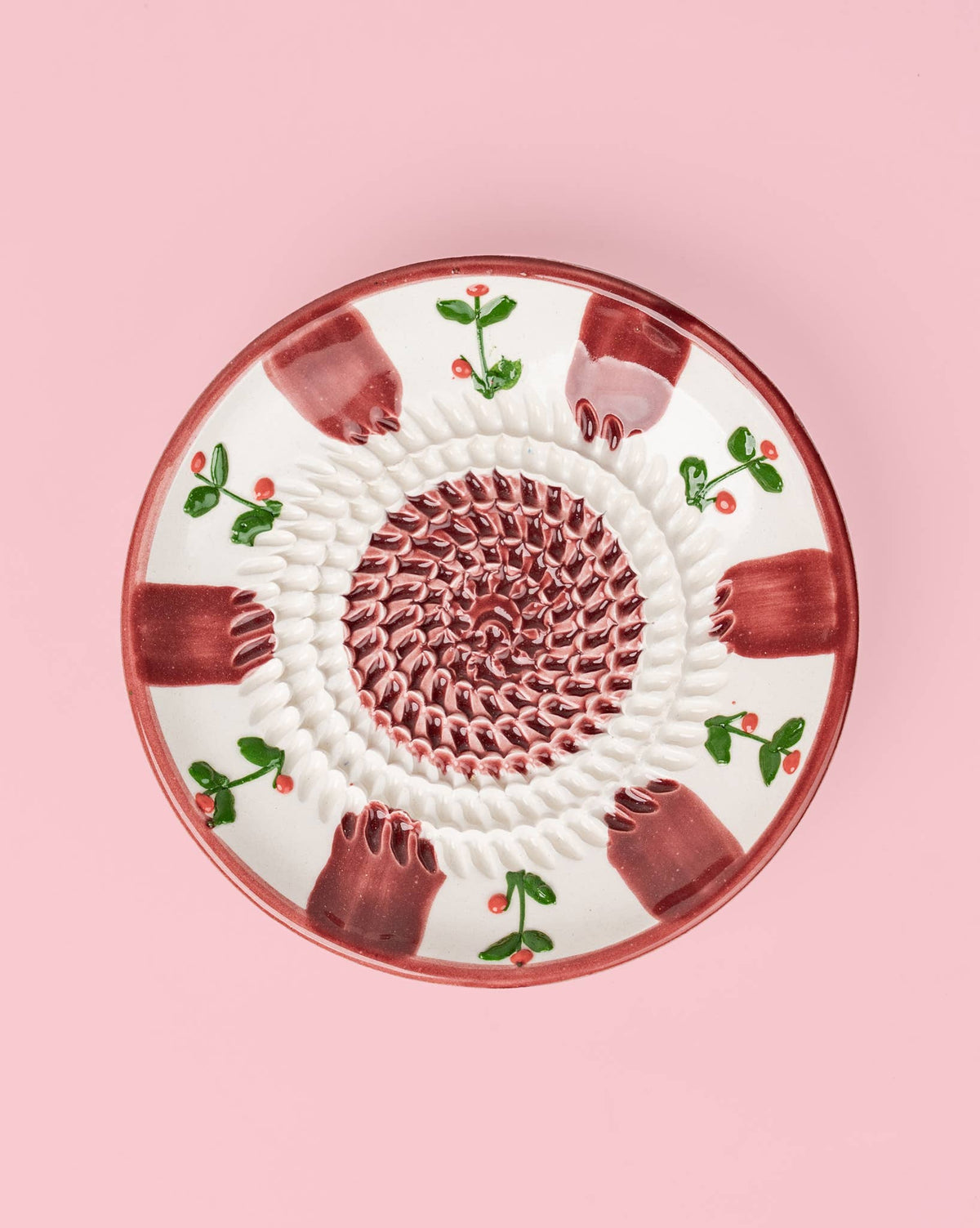 Small Ceramic Garlic Grater Plate  - Holly