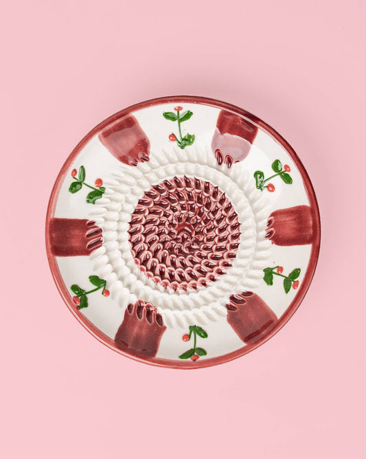 Small Ceramic Garlic Grater Plate  - Holly