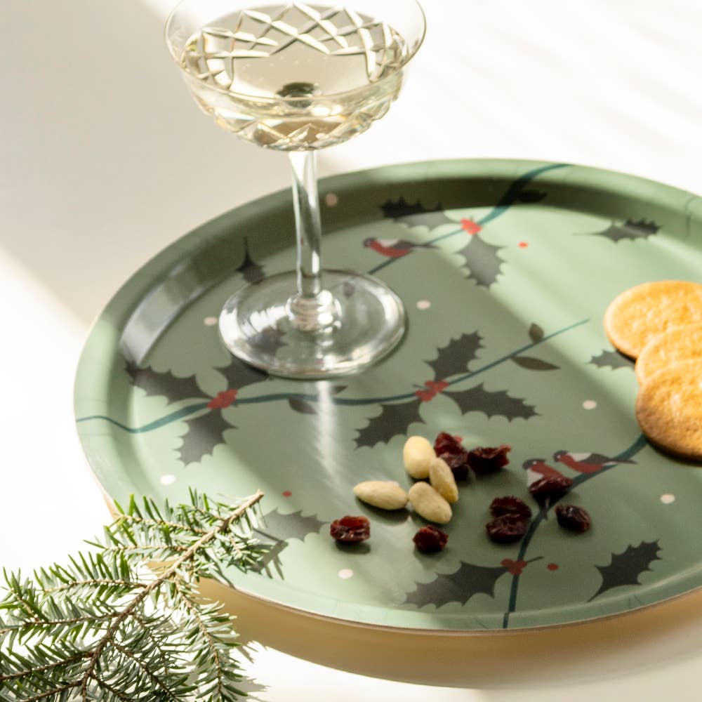 Holiday Branches Round Serving Tray - 31 cm