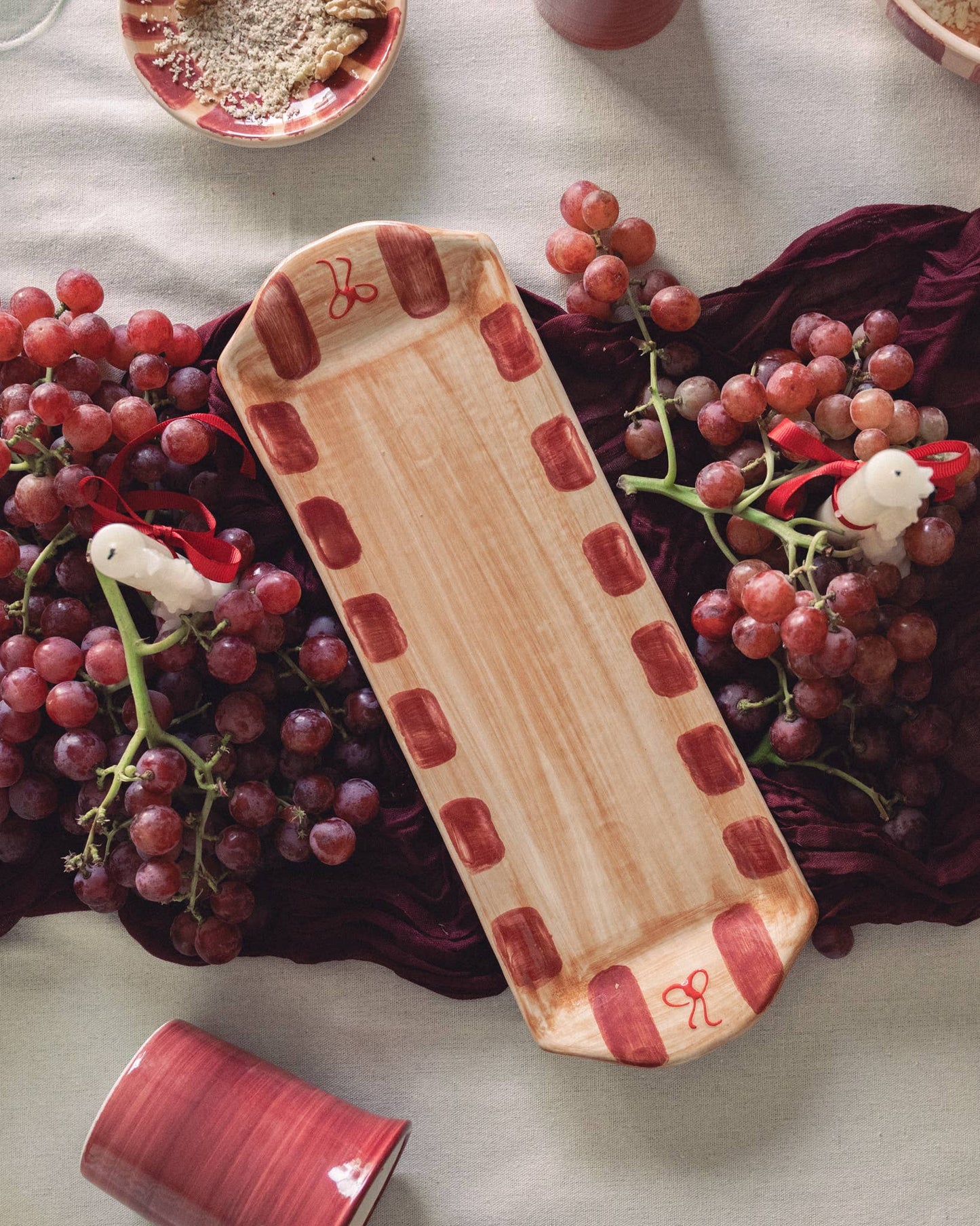 Vintage Ceramic Appetizer Tray Artisan Holiday Gift - Noelle