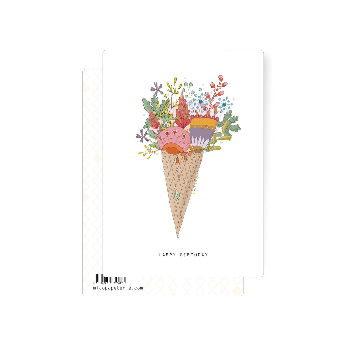 Happy Birthday | postcard: With envelope and cellophane cover