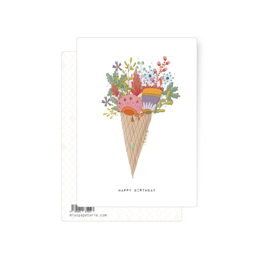 Happy Birthday | postcard: With envelope and cellophane cover