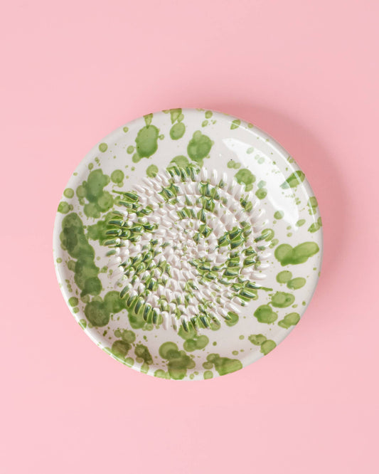 Small Ceramic Garlic Grater Plate / Moss