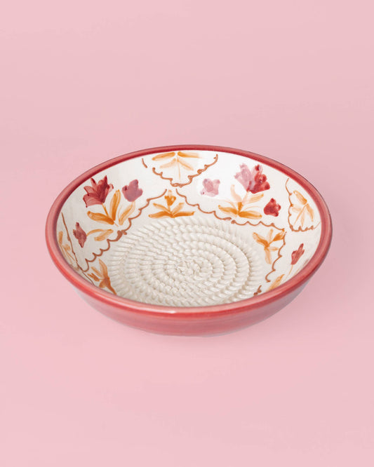 Ceramic Garlic Grater Plate - Medium Burgundy - Harvest