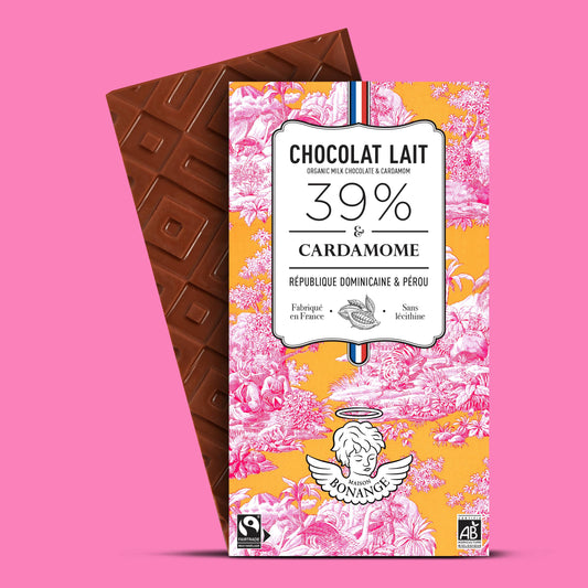 Organic Milk Chocolate Bar 39% & Cardamom