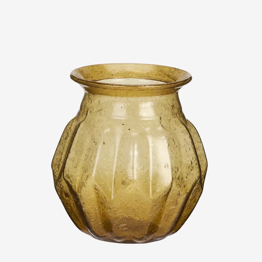 Recycled glass vase / Yellow