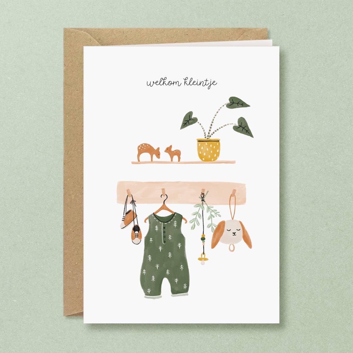 Romper New Baby Greeting Card: Dutch