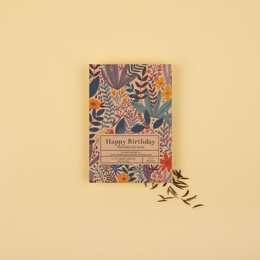 Happy Birthday - Pansy Seed Packet