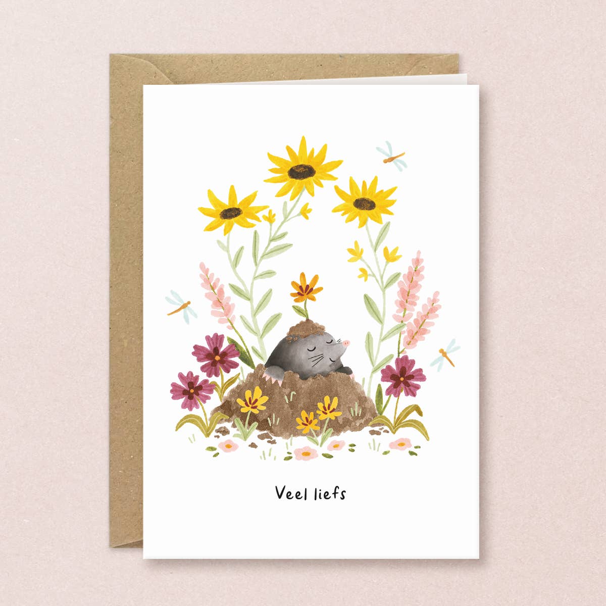 Greeting card mole - Lots of love: Dutch
