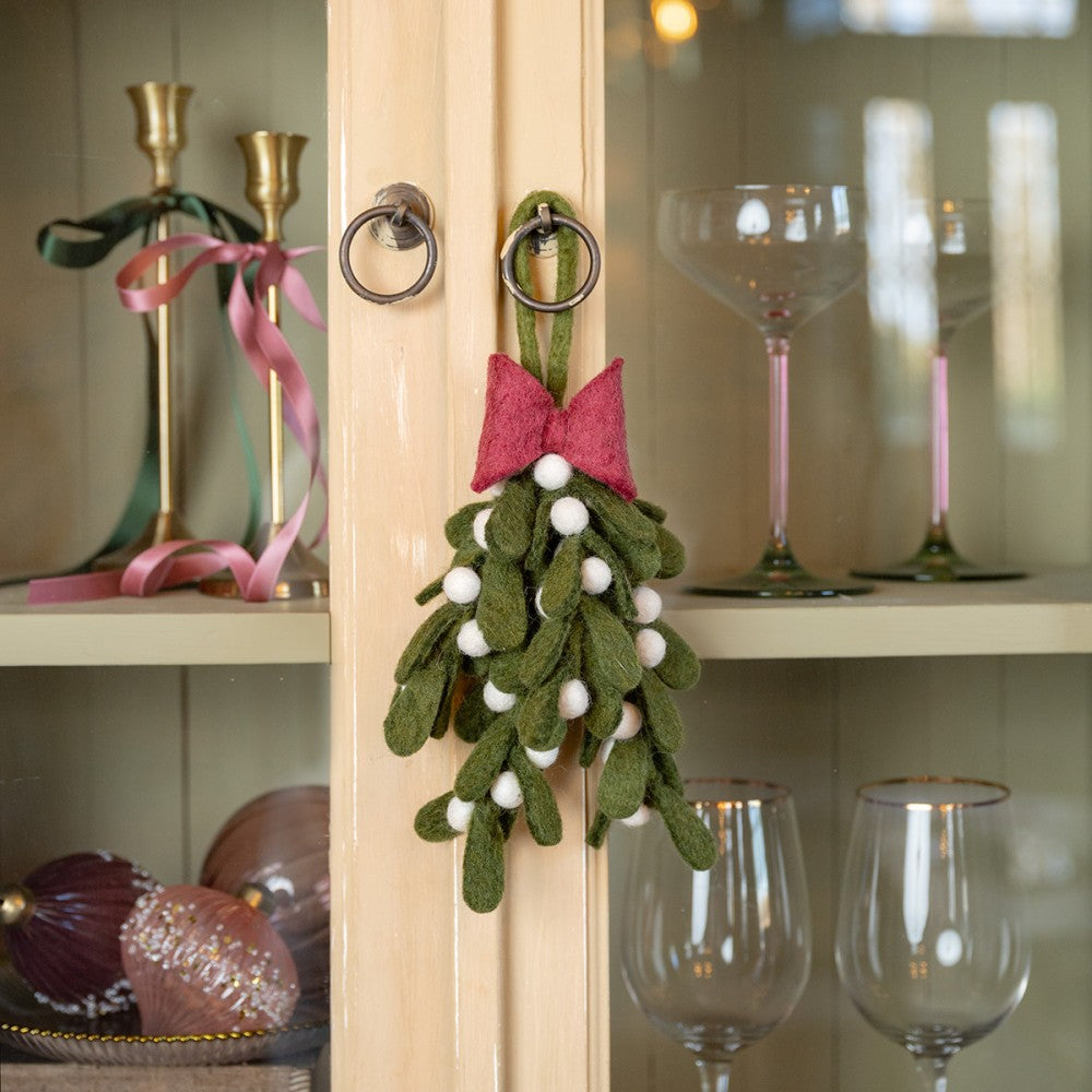 Hanger Mistletoe met Strik XL