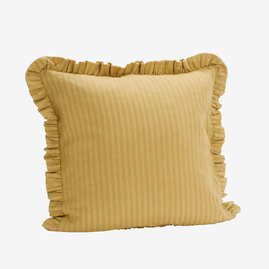 Ruffle cushion - 50x50 cm  Cotton - Light yellow