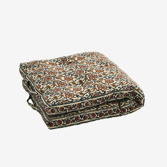 Printed cotton mattress 60x100 cm  Cotton, cotton filling - Sand, grey, tomato, mustard